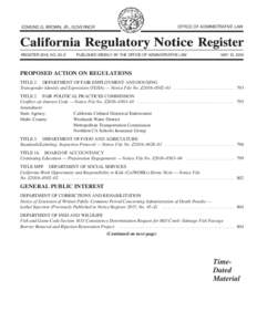 California Regulatory Notice Register 2016, Volume No. 20-Z