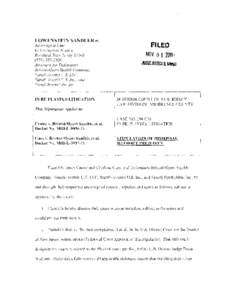 LOWENSTEIN SANDLER pc  FILED NOV[removed]Attorneys at l.aw