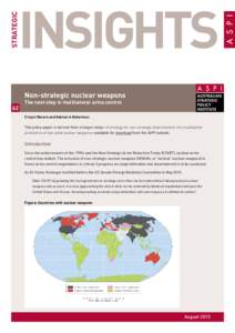 Non-strategic nuclear weapons: the next step in multilateral arms control