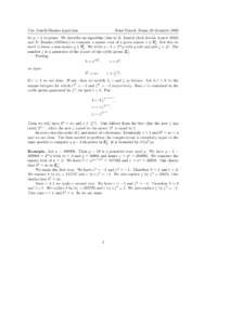 Algebraic number theory / Modular arithmetic / TonelliShanks algorithm / Field theory / Cyclotomic unit / Trigonometry in Galois fields