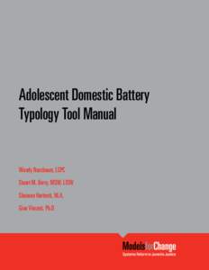 Adolescent Domestic Battery Typology Tool Manual Wendy Nussbaum, LCPC Stuart M. Berry, MSW, LISW Shannon Hartnett, M.A.