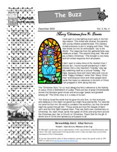 Newsletter of St. Bernard Church, North Kingstown, R.I. Calendar of Events •
