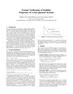Formal Verification of Stability Properties of Cyber-physical Systems Matthew Chan, Daniel Ricketts, Sorin Lerner, Gregory Malecha University of California, San Diego , , 
