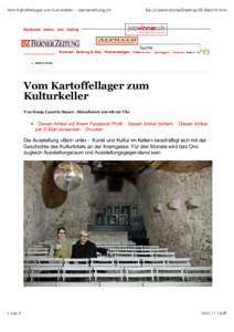 Vom Kartoffellager zum Kulturkeller - - bernerzeitung.ch  file:///Users/daniel/Desktop/BZ-Bericht.html Startseite · Immo · Job · Dating