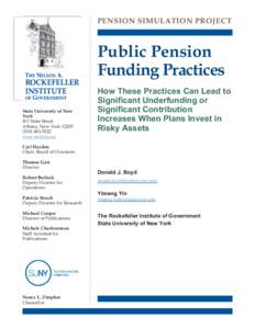 PENSION SIMULATION PROJECT  Public Pension Funding Practices State University of New York