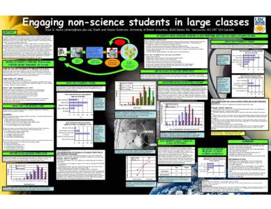 Engaging non-science students in large classes Sara E. Harris (), Earth and Ocean Sciences, University of British Columbia, 6339 Stores Rd. Vancouver, BC V6T 1Z4 Canada Most students in introductory geo