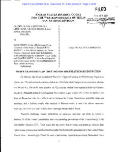 Case 5:13-cvOLG Document 73 FiledPage 1 of 48  UNITED STATES DISTRICT COURT FOR THE WESTERN DISTRICT OF TEXAS SAN ANTONIO DIVISION CLEOPATRA DE LEON, NICOLE