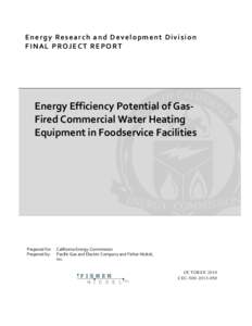 Energy Efficiency Potential of Gas-Fired Commercial Water Heating Equipment in Foodservice Facilities, Final Project Report