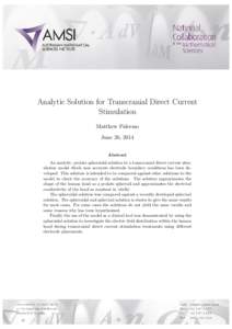 Analytic Solutions for Transcranial Direct Current Stimulation