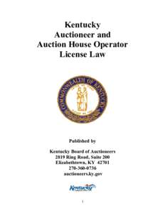 Kentucky Auctioneer and Auction House Operator License Law   