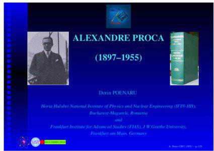 ALEXANDRE PROCA (1897–1955)