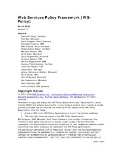Web Services Policy Framework (WS-Policy)