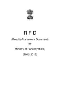 RFD (Results-Framework Document) for Ministry of Panchayati Raj[removed])