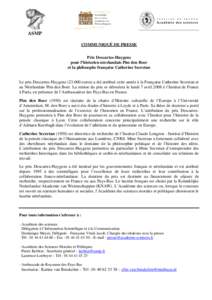 Microsoft Word - Communiqué presse  Prix Descartes-Huygens_2007.doc