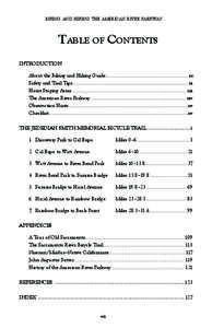 biking and hiking the american river parkway  Table of Contents