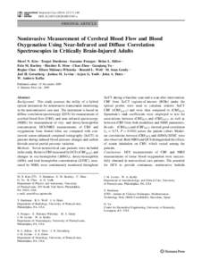 Neurocrit Care:173–180 DOIs12028x ORIGINAL ARTICLE  Noninvasive Measurement of Cerebral Blood Flow and Blood
