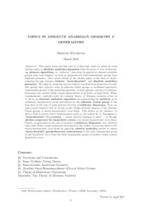 TOPICS IN ABSOLUTE ANABELIAN GEOMETRY I: GENERALITIES Shinichi Mochizuki March 2012 Abstract. This paper forms the ﬁrst part of a three-part series in which we treat