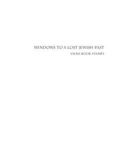 WINDOWS TO A LOST JEWISH PAST VILNA BOOK STAMPS DOVID KATZ  WINDOWS TO A LOST JEWISH PAST