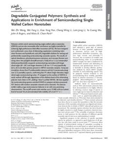 Degradable Conjugated Polymers: Synthesis and Applications in Enrichment of Semiconducting SingleWalled Carbon Nanotubes