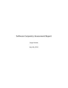 Software Carpentry Assessment Report Jorge Aranda July 4th, 2012 Contents