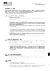 LEBANESE AMERICAN UNIVERSITY Graduate Application 2016 | 2017  INSTRUCTIONS