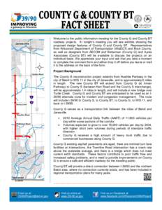 IProject, County G and County BT reconstruction, handout - Fact Sheet, PIM, July 31, 2013