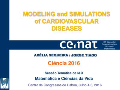 MODELING and SIMULATIONS of CARDIOVASCULAR DISEASES IST -Center for Computational and Stochastic