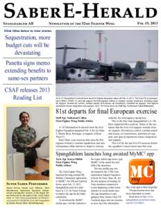 Saber E-Herald Spangdahlem AB Newsletter of the 52nd Fighter Wing  Feb. 15, 2013
