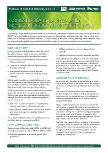 MAKING IT COUNT BRIEFING SHEET 4  GONORRHOEA, CHLAMYDIA AND NON-GONOCOCCAL URETHRITIS (NGU) This Making it Count briefing sheet provides an overview on gonorrhoea, chlamydia and non-gonococcal urethritis (NGU) for sexual