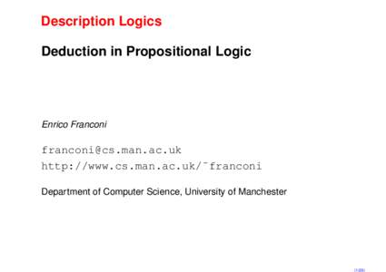 Description Logics Deduction in Propositional Logic