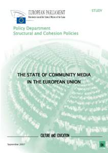 STUDY  Policy Department Structural and Cohesion Policies  THE STATE OF COMMUNITY MEDIA