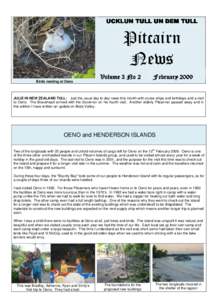 UCKLUN TULL UN DEM TULL  Pitcairn News Volume 3 No 2