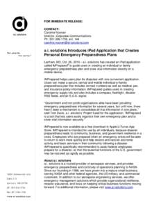 Microsoft Word - ais iMPrepared press release_Oct 26 2010_FINAL
