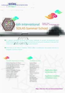 6th International SOLAS Summer School Xiamen, China 23rd August - 2nd September 2013