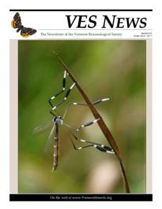 The Newsletter of the Vermont Entomological Society  On the web at www.VermontInsects.org Number 94 Winter