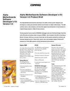 Alpha Motherboards Software Developer’s Kit Version 4.0