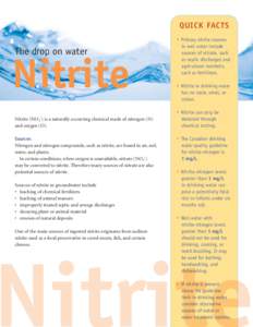 QUICK FACTS  The drop on water Nitrite (NO2-)
