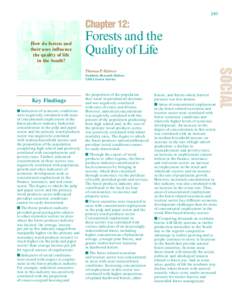 Chapter 12 (SOCIO-7): Forests and the Quality of Life