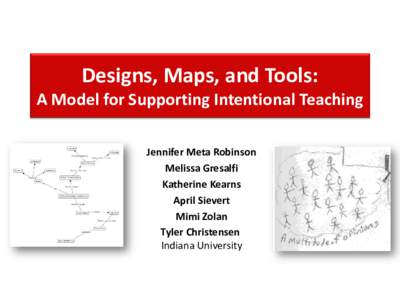 Designs, Maps, and Tools:  A Model for Supporting Intentional Teaching Jennifer Meta Robinson Melissa Gresalfi Katherine Kearns
