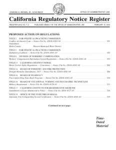 California Regulatory Notice Register 2016, Volume No. 7-Z