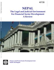 Public Disclosure Authorized  NEPAL The Legal and Judicial Environment For Financial Sector Development A Review