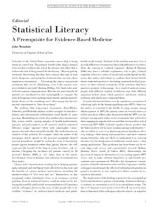 Statistical Literacy: A Prerequisite for Evidence-Based Medicine