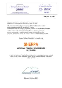Biuro Towarzystwa / Office: ul. Piaskowa 18, [removed]Reda tel/fax: tel. kom. e-mail: Member of International Hydropower Association