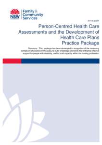 AH14[removed]Person-Centred Health Care Assessments and the Development of Health Care Plans Practice Package