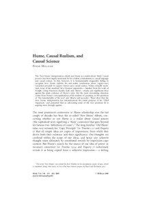 Hume, Causal Realism, and Causal Science Peter Millican