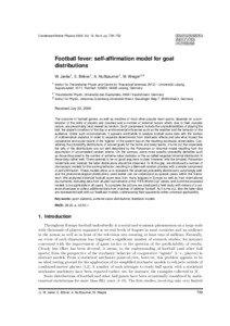 Condensed Matter Physics 2009, Vol. 12, No 4, pp. 739–752  Football fever: self-affirmation model for goal