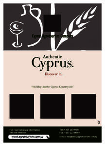 Cyprus Agrotourism Company  Cyprus. Authentic  Discover it . . .