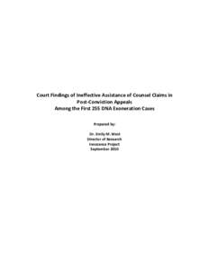 Claims of Ineffective Assistance of Counsel