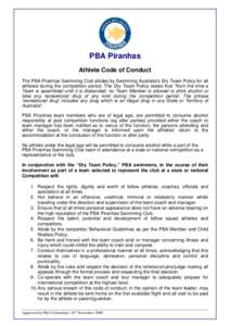 PBA Athlete Code of Conduct - approved