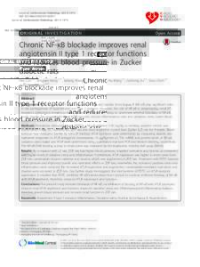 Chronic NF-κB blockade improves renal angiotensin II type 1 receptor functions and reduces blood pressure in Zucker diabetic rats